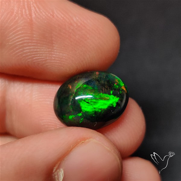 AAA Ethiopian Black Opal Cabochon Smoked