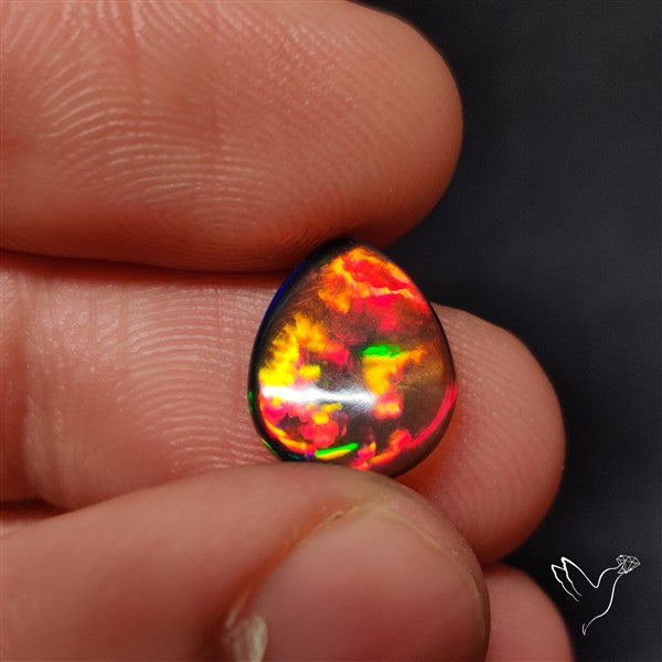 AAA Ethiopian Black Opal Cabochon Smoked