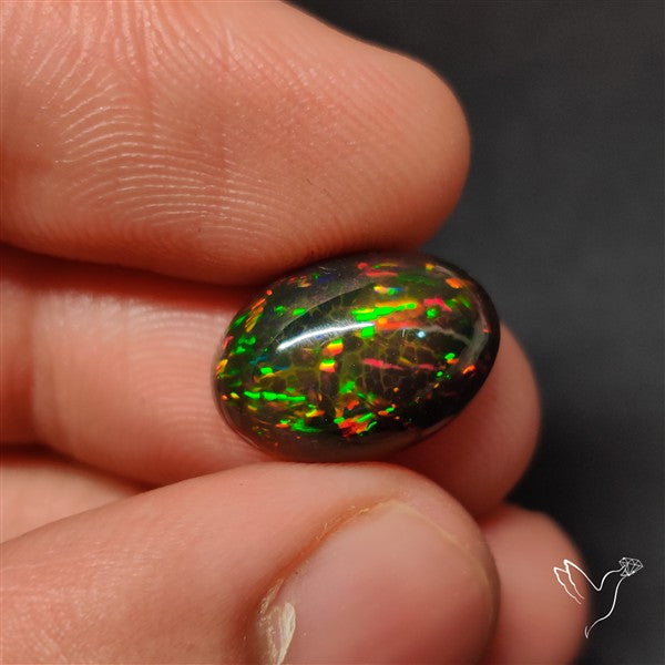 AAA Ethiopian Black Opal Cabochon Smoked