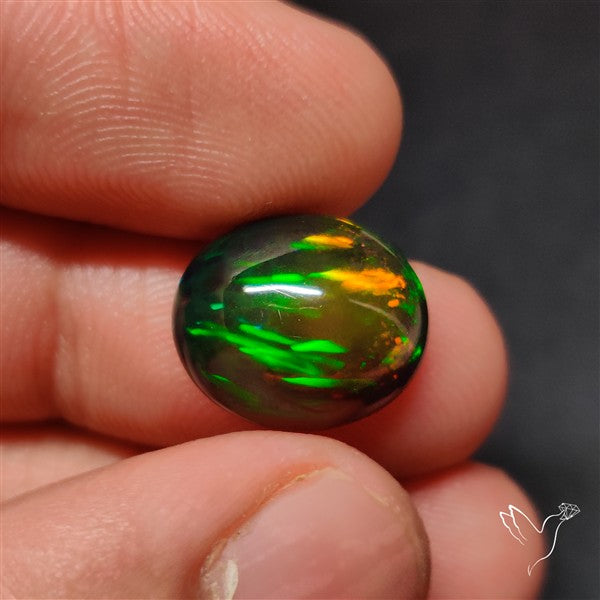 AAA Ethiopian Black Opal Cabochon Smoked