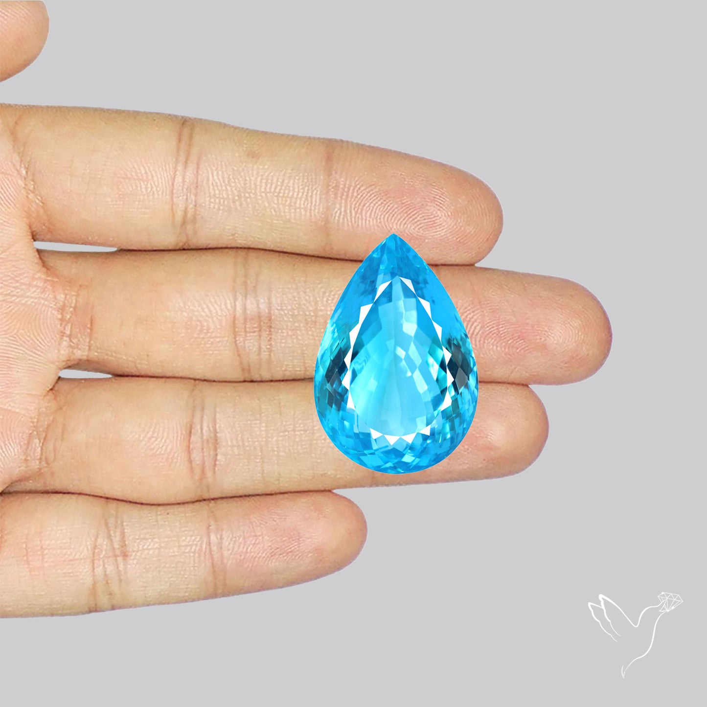 Large Swiss Blue Topaz Faceted Fine Gemstone
