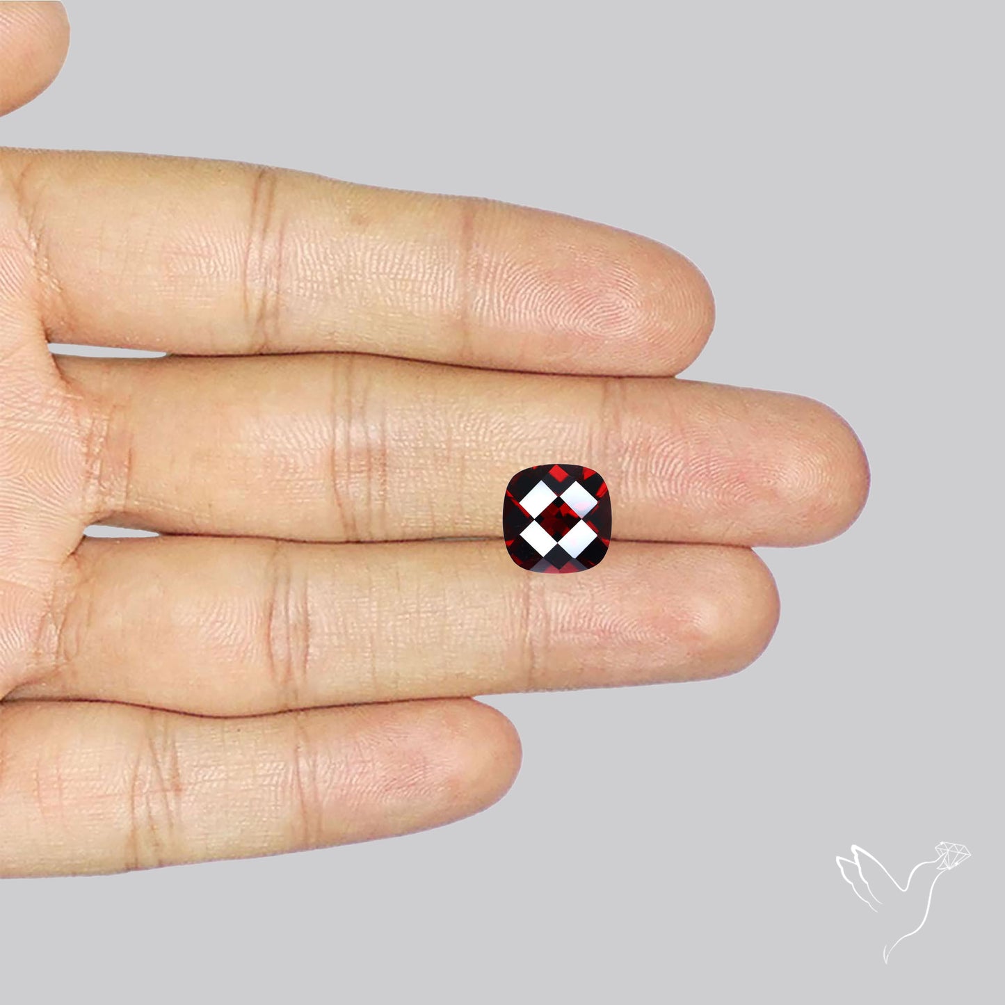 Natural Red Almandine Garnet (Pyrope) Faceted Mozambique Garnet Checker Cut