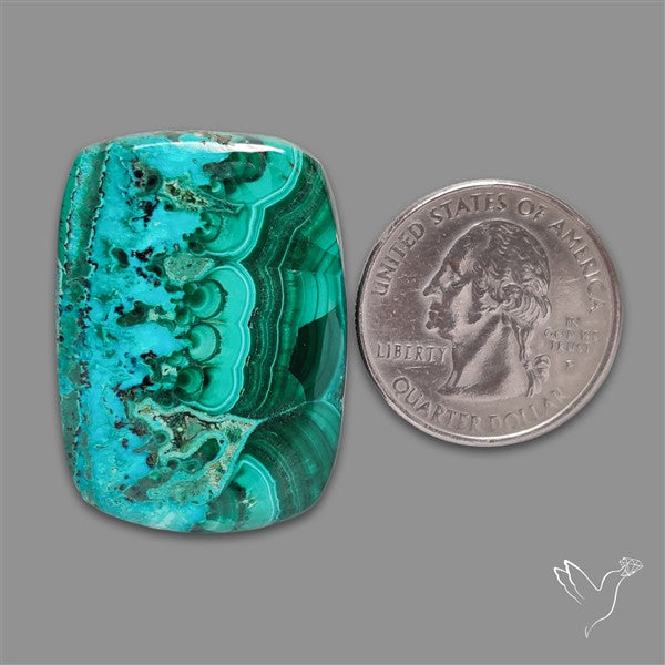 Chrysocolla In Malachite Cabochon