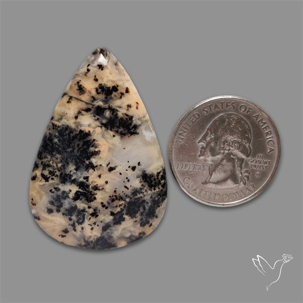 Australian Yellow Dendritic Agate Cabochon