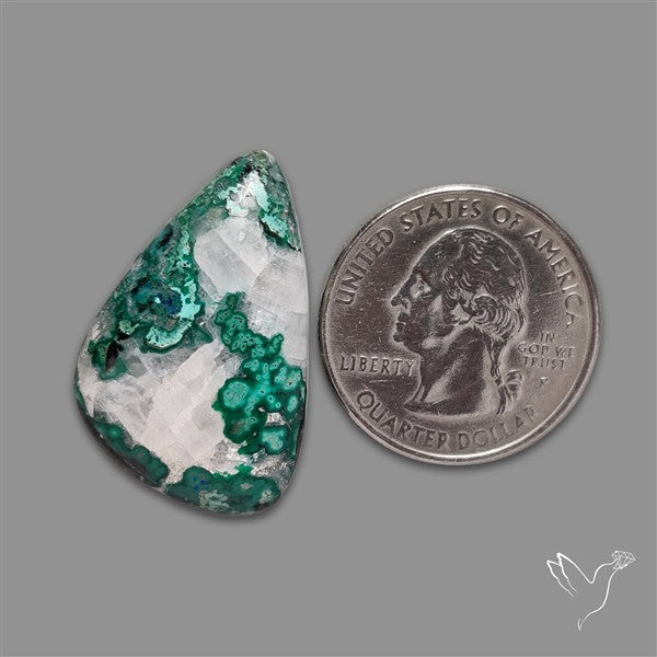 Malachite and Gemsilica with Quartz Cabochon