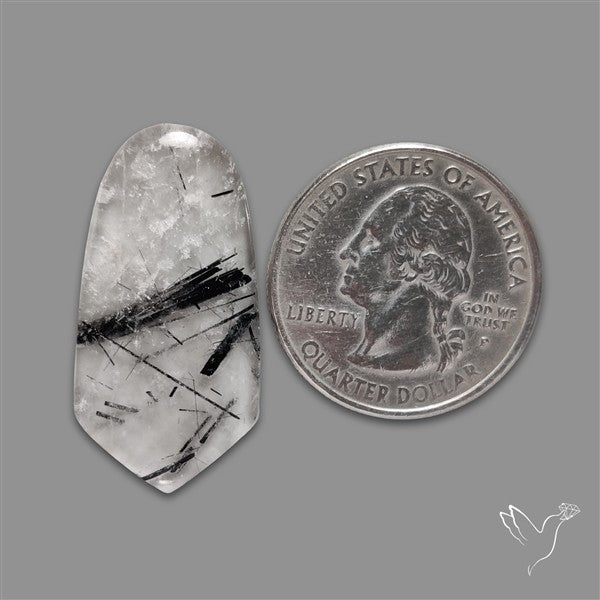 Black Tourmalinated Quartz Cabochon