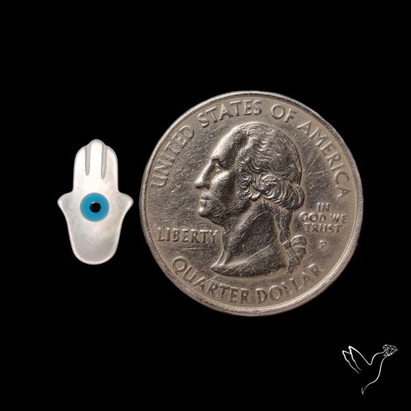 Eye Inlay Mother Of Pearl Hamsa Carving