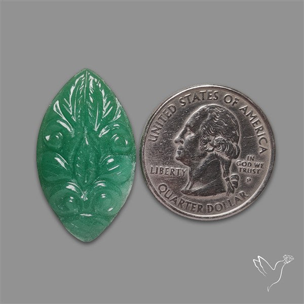 Gemmy Chrysoprase Mughal Carving