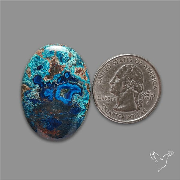 Shattuckite with Cuprite and Azurite Cabochon