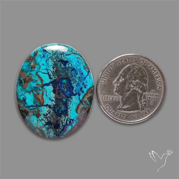 Shattuckite with Cuprite and Azurite Cabochon