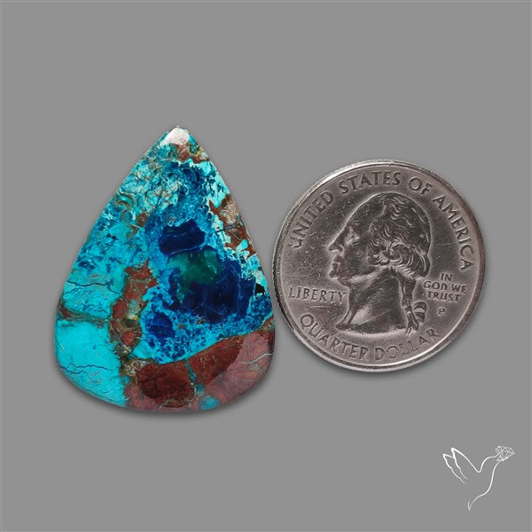 Shattuckite with Cuprite and Azurite Cabochon