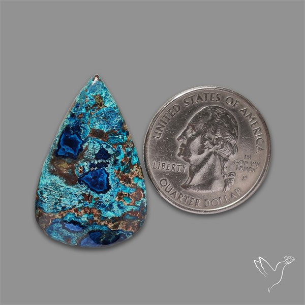 Shattuckite with Cuprite and Azurite Cabochon