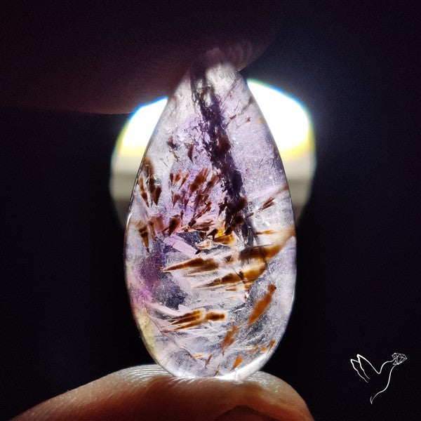 Cacoxenite Super Seven Amethyst Cabochon