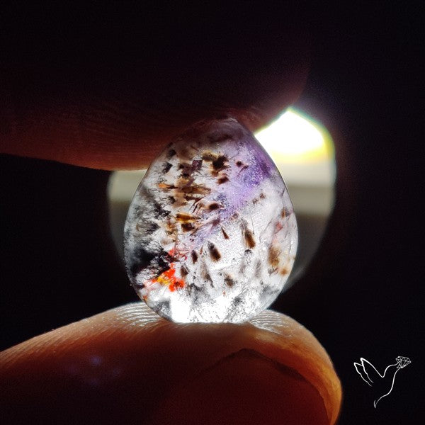 Cacoxenite Super Seven Amethyst Cabochon