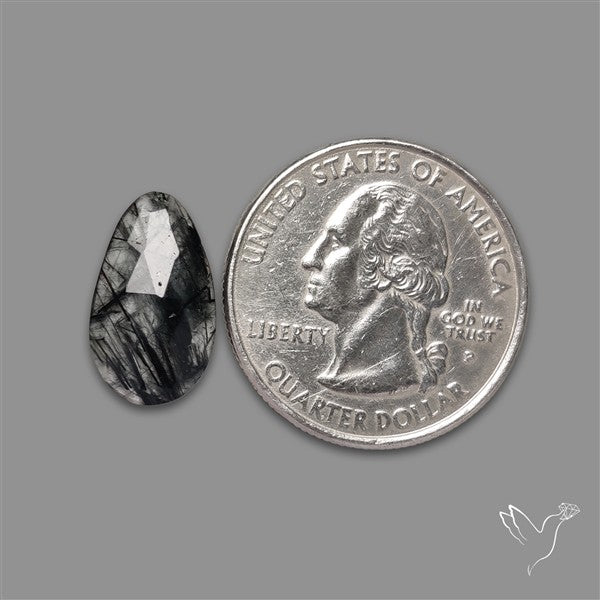 Rose Cut Black Tourmalinated Quartz