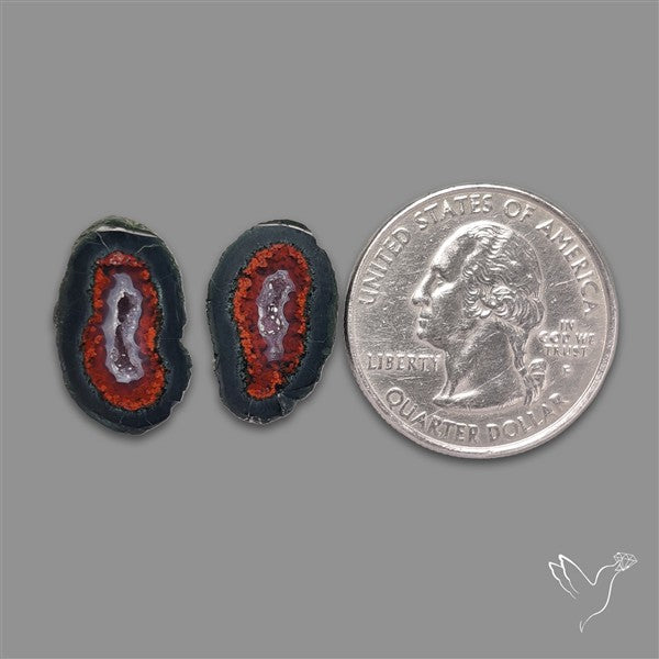 Tabasco Baby Geode Druzy Pair