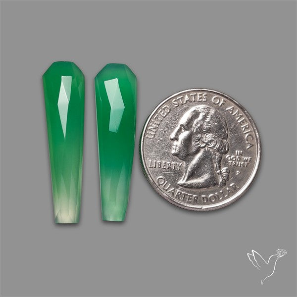 Rose Cut Gemmy Chrysoprase Pair