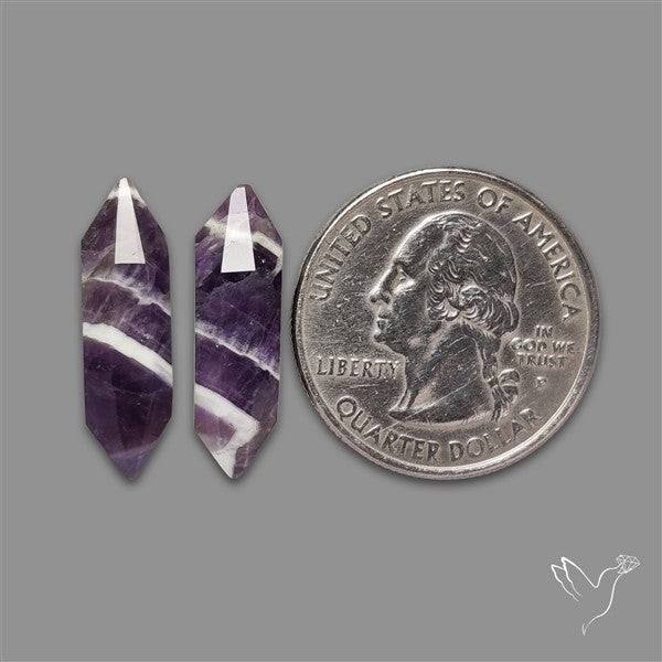 Step Cut Chevron Amethyst Pair