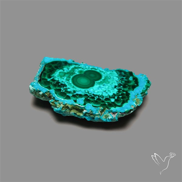 Rare Chrysocolla Malachite Stalacite Slice Selected Patterns