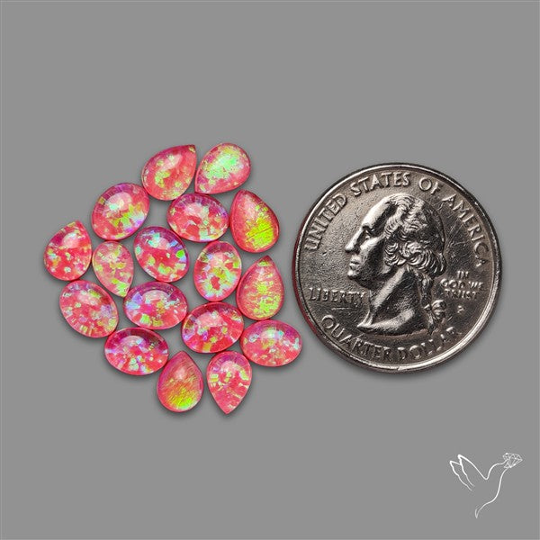 Pink Gilson Opal Doublets with Quartz Lot