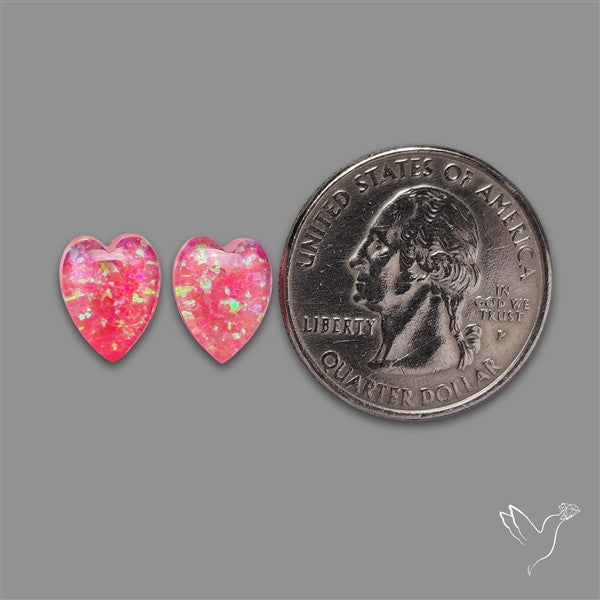 Pink Gilson Opal Doublets with Quartz Pair