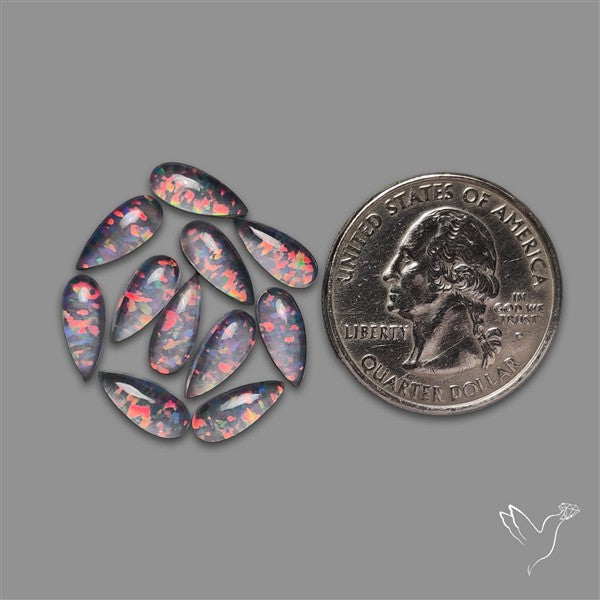 Pink Gilson Opal Doublets with Quartz Lot