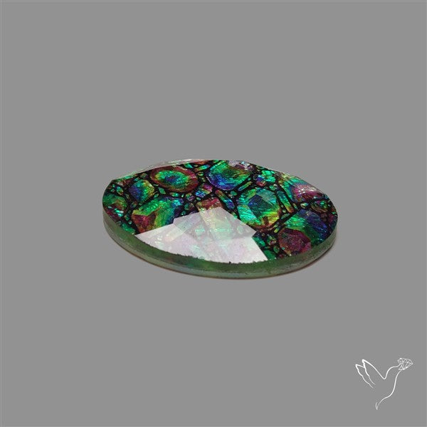 Dichroic Glass Doublet Checkerboard Cut