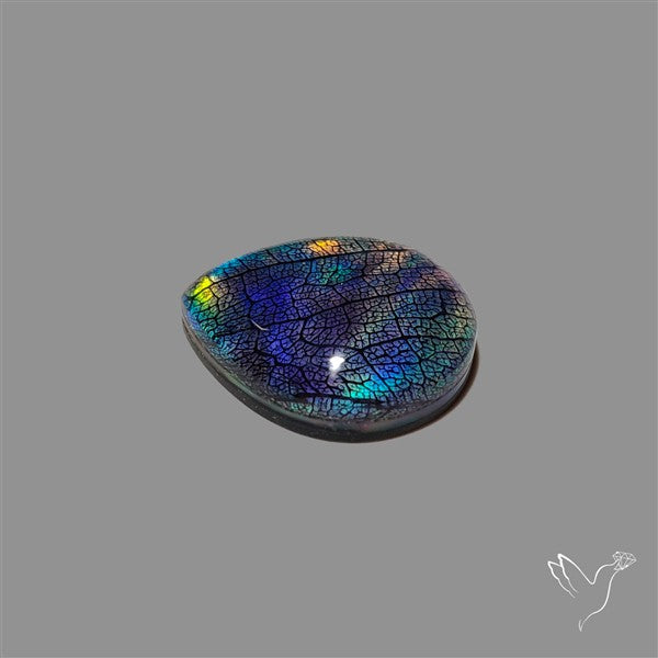 Aurora Opal Leaf Skeleton Inlay Doublet with Quartz