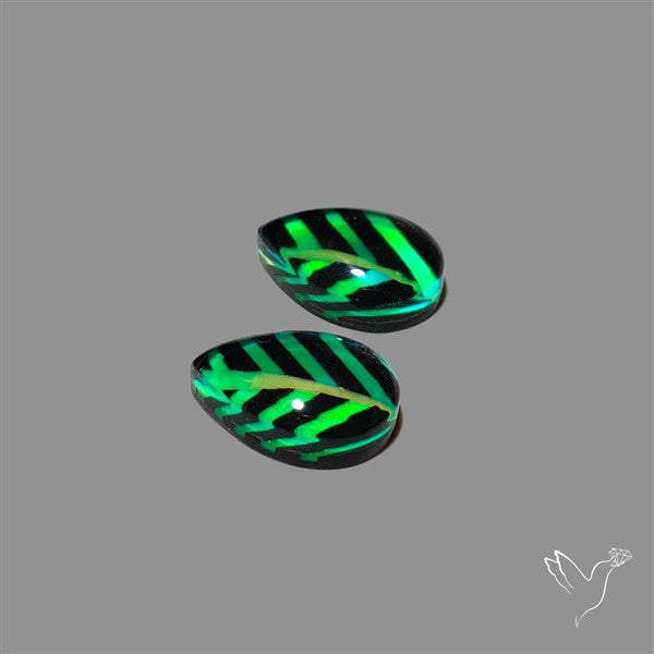 Aurora Opal Inlay Black Onyx Leaf Doublets Pair