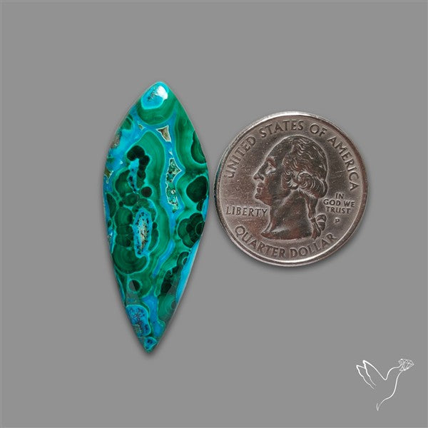 Chrysocolla In Malachite Cabochon