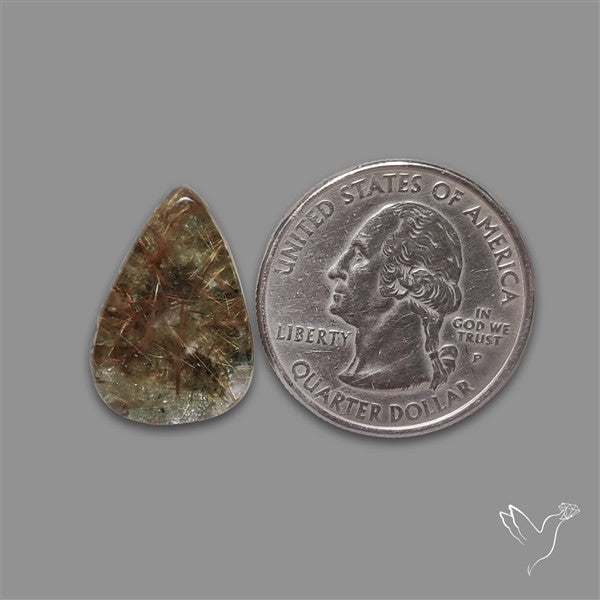 Lodolite Garden Quartz with Golden Rutile Inclusions Cabochon (Raw Backs)