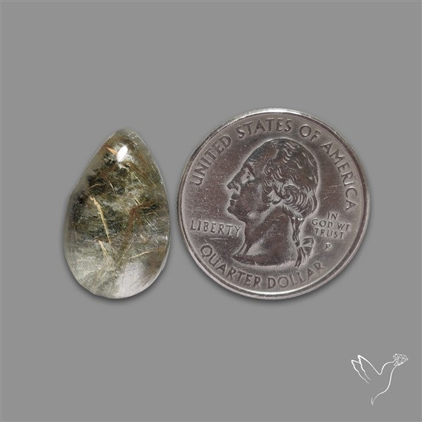 Lodolite Garden Quartz with Golden Rutile Inclusions Cabochon (Raw Backs)