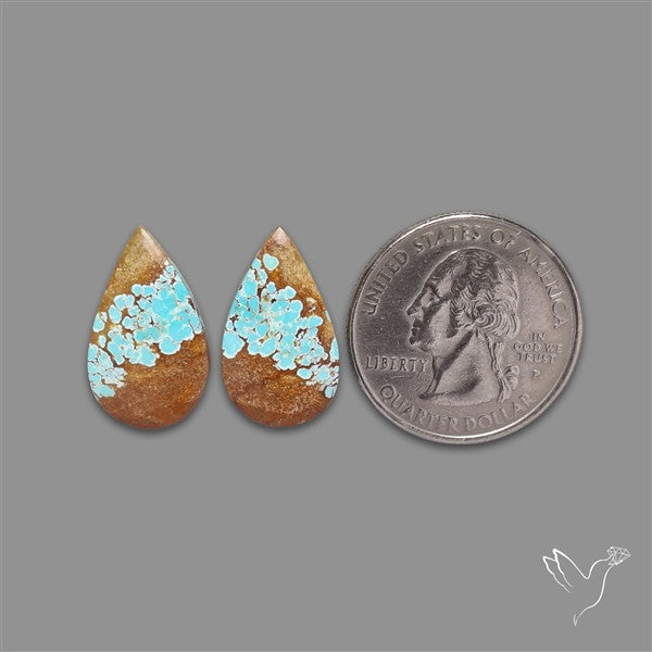 Number 8 Mines Turquoise Pair