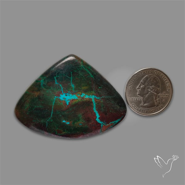 Peruvian Ribbom Chrysocolla Matrix Cabochon