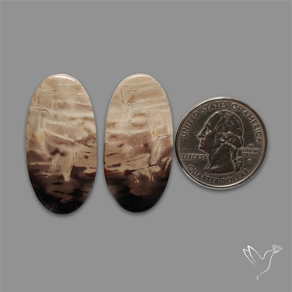 Indonesian Palmroot Agate Pair