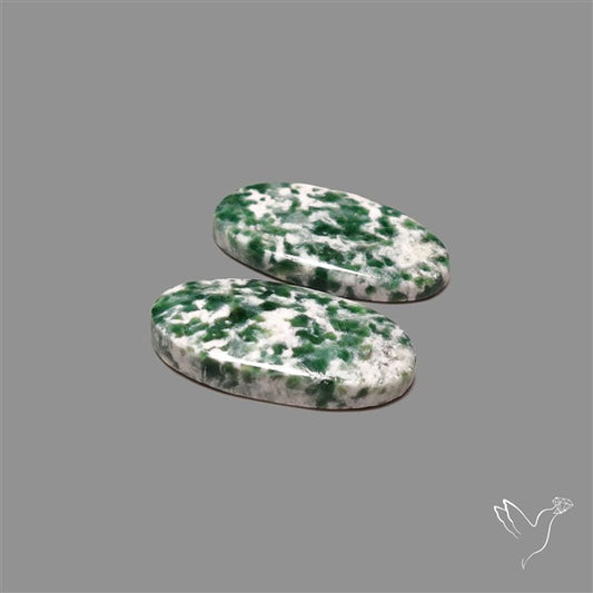 Chrome Diopside In Quartz Pair