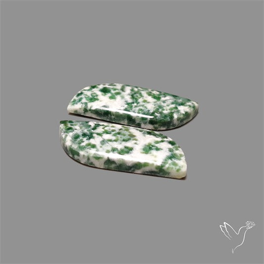 Chrome Diopside In Quartz Pair
