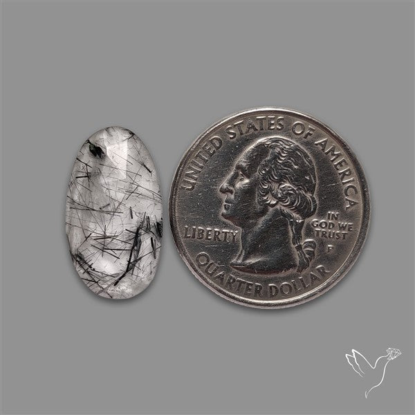 Rose Cut Black Tourmalinated Quartz