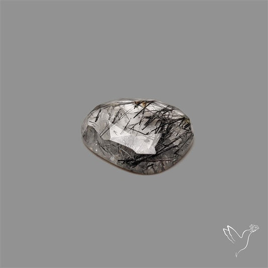 Rose Cut Black Tourmalinated Quartz