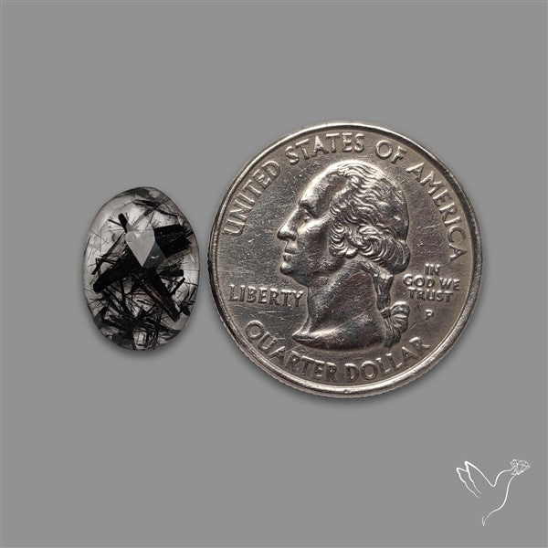 Rose Cut Black Tourmalinated Quartz