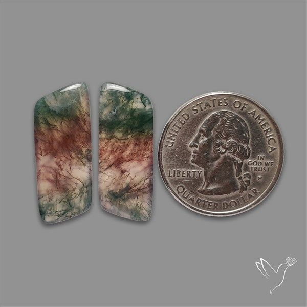 Red Moss Agate Pair