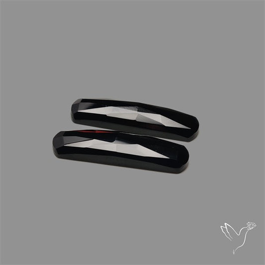 Rose Cut Black Onyx Pair