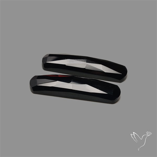 Rose Cut Black Onyx Pair