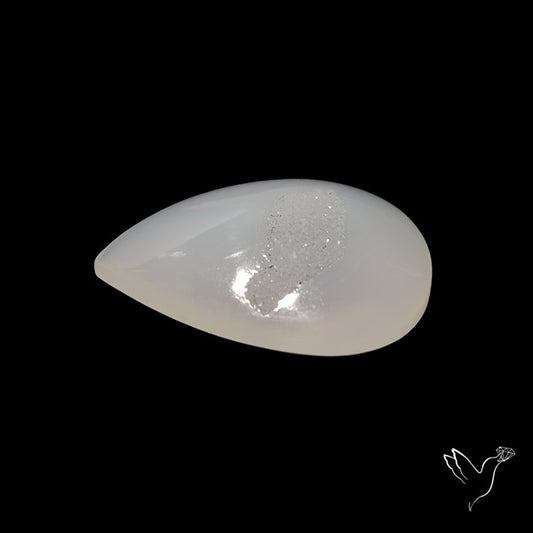 White Chalcedony Druzy Pocket