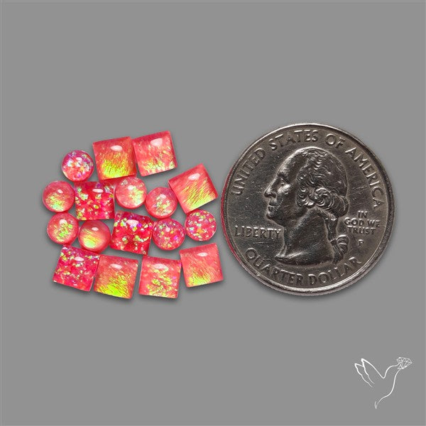 Pink Gilson Opal Doublets with Quartz Lot