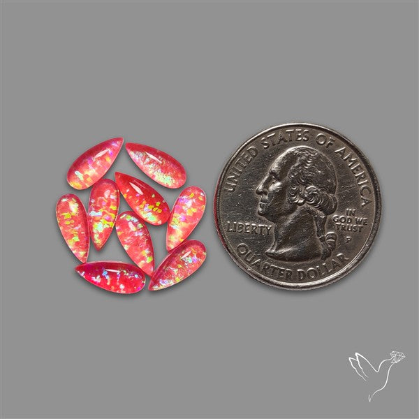 Pink Gilson Opal Doublets with Quartz Lot