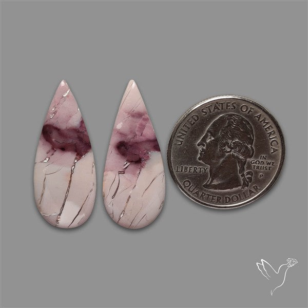 Hyacinth Jasper Cabochons Pair