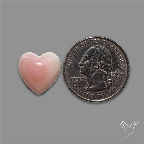Pink Conch Shell Heart Cabochon