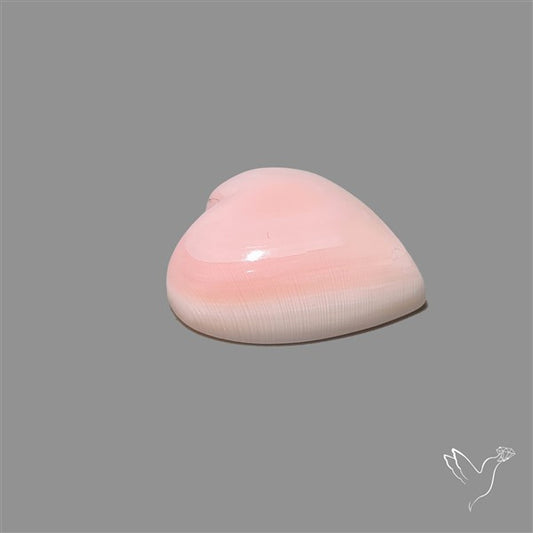 Pink Conch Shell Heart Cabochon