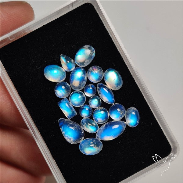 African Blue Moonstone Cabochons Lot